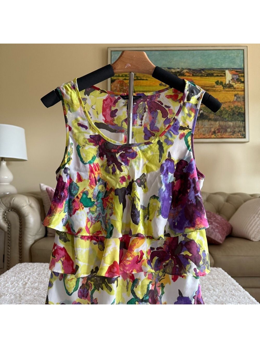 Daisy Fuentes Colorful Sleeveless Floral Top - Picture 2 of 6